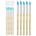 5-piece silicone brush set for painting, carving, and modeling with glitter handles. - 5 Pieces / Transparent Gold Glitter