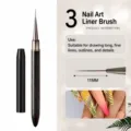 Pincel liner de arte de uñas de sándalo con punta fina de 11 mm para líneas precisas. - 03# Pincel delineador