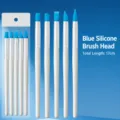 Nagelkunst Silikon Schnitzpinsel Set 5 Stueck Nagelformungsstifte mit blauem Kopf 17cm - Blauer Silikonkopf