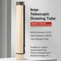 Beige teleskopische Zeichenrolle Kunststoff Kunst Schriftrolle Aufbewahrungsbehälter mit Gurt - Beige