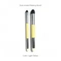 Dual-ended makeup brush set with sponge tips and light yellow handles for precise application. - 2-Piece Pack / Light Yellow
