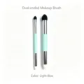 Dual-ended makeup sponge brushes with light blue handles for precise blending and detail work. - 2-Piece Pack / Light Blue