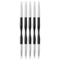 set 5 pennelli per unghie in silicone a doppia punta manico nero strumenti per scultura pro - Penna in silicone a doppia punta per unghie modello DZ-B14 - manico nero da 5 mm