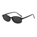 Gafas de sol negras cuadradas y estrechas para hombre y mujer, proteccion UV de moda. - Montura Negra Lente Gris
