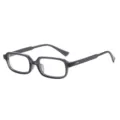 Lunettes de soleil étroites carrées tendance avec rivets, design vintage pour femmes stylées. - C9 Lunettes anti-lumière bleue bleu gris transparent