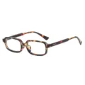 Lunettes rétro écaille de tortue carrées étroites avec rivets, chic style quotidien. - C10 Lunettes anti-lumière bleue à motifs