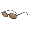 Gafas de sol cuadradas estrechas carey para hombre y mujer, lentes marrones elegantes. - Montura Carey Lentes Té