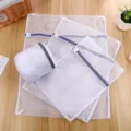 Ensemble de sacs à linge en filet renforcé avec fermetures éclair grises pour vêtements. - Maille Grosse Ensemble de 4 / S+M+L+Soutien-gorge / Gris