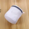 Sac à linge en filet épaissi blanc avec fermeture éclair grise pour protection de sous-vêtement. - Sac pour Soutien-Gorge / 15x16cm / Gris