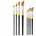 Professionelles Pinselset schräge Klinge Kunsthaar Größe 6 8 10 12 schwarz und gold - Modell XT-923 / 4er-Set / Schräger Schlepperpinsel