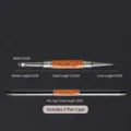 Pennello per unghie in legno a doppia punta con punta quadrata corta e liner per manicure. - Quadrato Corto + Pennello per Linee / Sandalo Rosso