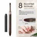 Pennello nail art in legno di sandalo misura 8 testa tonda per manicure professionale e decorazioni. - Pennello a punta tonda per nail art #08