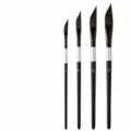 Schräges Pinsel Set in Klingenform Grösse 8 12 16 20 schwarzer Griff für Profi Kunstbedarf - Modell XT-922 / 4er-Komplettset / Schräger Schlepperpinsel