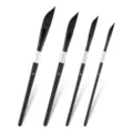 Schräge Dolchspitze Nylon Pinsel Set mit schwarzem Holzgriff für Acryl Öl Malerei Kunst - XT-922 Bestseller-4er-Pack / Schräger Schlepperpinsel