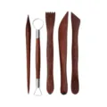Juego de herramientas de escultura de madera para arcilla cerámica modelado arte y manual. - Herramientas de Arcilla / Set de 5 piezas / Caoba