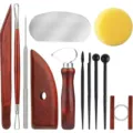 Juego de herramientas de ceramica para escultura de arcilla, cuchillo y tallado. - Herramientas de Arcilla / Juego de 12 / Color madera natural