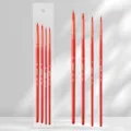 Set de pinceaux fins pour artiste manche rouge, tailles 2, 4, 6, 10 pour aquarelle et peinture. - Ensemble de 4 Pièces / Rouge
