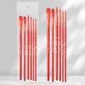 Ensemble de 6 pinceaux art manche rouge pour peinture aquarelle huile et coloration SKU. - Lot de 6 / Rouge