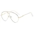 Klassieke gouden metalen montuur piloten bril doorzichtige lenzen heren mode accessoire - Goud Frame Heldere Glazen