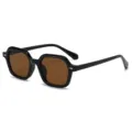 Klassische quadratische Sonnenbrille für Damen und Herren Retro Vintage UV400 Sonnenschutz. - Schwarzer Rahmen Tee Gläser