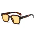 Modische Retro Sonnenbrille mit Schildpatt Acetatrahmen, gelben Gläsern und edlen Metallnieten. - C4 Schildpatt Rahmen Hellorange Gläser