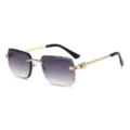 Lunettes de soleil en métal de luxe pour femmes et hommes avec verres dégradés sans monture. - Double Gris (C2 Double Gris)