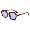 Modische Retro quadratische Sonnenbrille mit Schildpattgestell und lila Gläsern. - Schildpatt Rahmen Lila Linsen