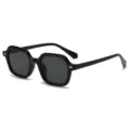 Klassische schwarze quadratische Sonnenbrille Retro dicker Rahmen Vintage UV Schutz Streetwear - C1 Stil (5812) / Schwarzer Rahmen Graue Gläser