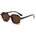 Retro Schildpatt quadratische Sonnenbrille fuer Damen und Herren, UV400 Schutz Brille - Schildpatt Rahmen Teefarbene Gläser