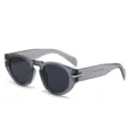 Grey Translucent Round Sunglasses Retro Fashion Thick Frame UV Protection Eyewear - C2 Elephant Gray Gray Lens