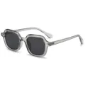 Klassische quadratische Sonnenbrille für Damen und Herren, stylischer UV-Schutz trendy. - Hellgrauer Rahmen Graue Gläser