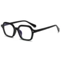 Schwarze Vintage quadratische Blaulichtfilter Brille stilvolle Optik Brillen Variante - Schwarzer Rahmen Anti-Blaulicht-Gläser