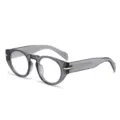 Stylish retro round thick frame glasses for men, trendy transparent gray design optical frames. - C7 Elephant Gray & Clear Lenses Anti-Blue Light