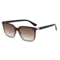 2026 Nuevas gafas de sol cuadradas degradadas protección UV remache moda vista principal - C3 montura plateada, lentes té degradado