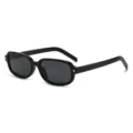 Modische schwarze quadratische Sonnenbrille für Damen und Herren, cooler Streetwear UV-Schutz. - C1 Schwarzer Rahmen Graue Gläser