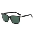 Gafas de sol cuadradas de moda con protección UV y elegantes remaches para mujer y hombre. - C4 Montura plateada lentes verde oscuro