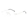 Stylish rimless round clear glasses featuring thin metal temples for daily fashion wear. - Rose Gold Frame