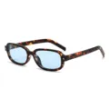 Klassische quadratische Sonnenbrille mit Schildpatt Rahmen und hellblauen Gläsern für Damen. - C3 Hawksbill Rahmen Blaue Gläser