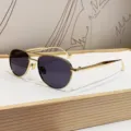 Klassische Doppelsteg Metall Piloten Sonnenbrille Damen Herren Retro Mode Sonnenschutz - Goldrahmen Grau