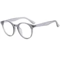 Transparente graue runde Brille im Vintage-Stil, minimalistische Mode für den täglichen Gebrauch. - Transparent Grau Rahmen Blaulichtfilter