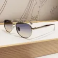 Unisex Doppelsteg Piloten Sonnenbrille mit Metallrahmen und modischen Farbverlaeuflinsen. - Silberner Rahmen Blau-Gelbe Gläser