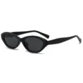 Klassieke zwarte kattenoog zonnebril voor dames, stijlvolle UV-bescherming vintage. - C1 Glanzend Zwart Frame Grijze Lens