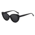 Dames retro ovale zonnebril zwart montuur trendy vintage brillen UV bescherming chic - Zwart Frame Grijze Lenzen