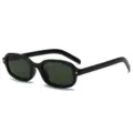 Y2K Retro Ovale Sonnenbrille Damen Mode Schmale Eckige Sonnenbrillen UV400 Outdoor Streetwear - G15 Dunkelgrüne Linse / Hellschwarz