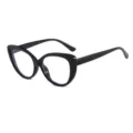 Mujer Gafas Ojo de Gato Negro Moda Retro Montura Gruesa Gafas Vintage Chic Uso Diario - Montura Negra Lentes Transparentes