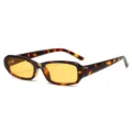 Klassische schmale Sonnenbrille mit Schildpatt-Rahmen und gelben Gläsern für coole streetwear. - C4 Schildpatt Rahmen Hellorange Gläser