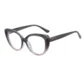 Gafas de sol ojo de gato degradado mujer lujo vintage montura óptica elegante moda - Lentes degradadas gris-blanco