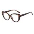 Gafas de ojo de gato carey retro para mujer monturas ópticas ovaladas vintage moda - Marco de Carey Lente Clara