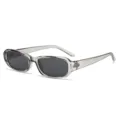 Graue Transparente Sonnenbrille Modische Rechteckige UV400 Sonnenbrillen Damen und Herren - C2 Hellgrauer Rahmen Graue Gläser