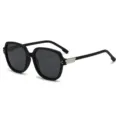 Gafas de sol polarizadas negras para hombre mujer montura cuadrada protección solar - Estilo Clavos de Arroz Montura Cuadrada (2213-2) / Montura negro arena lentes grises